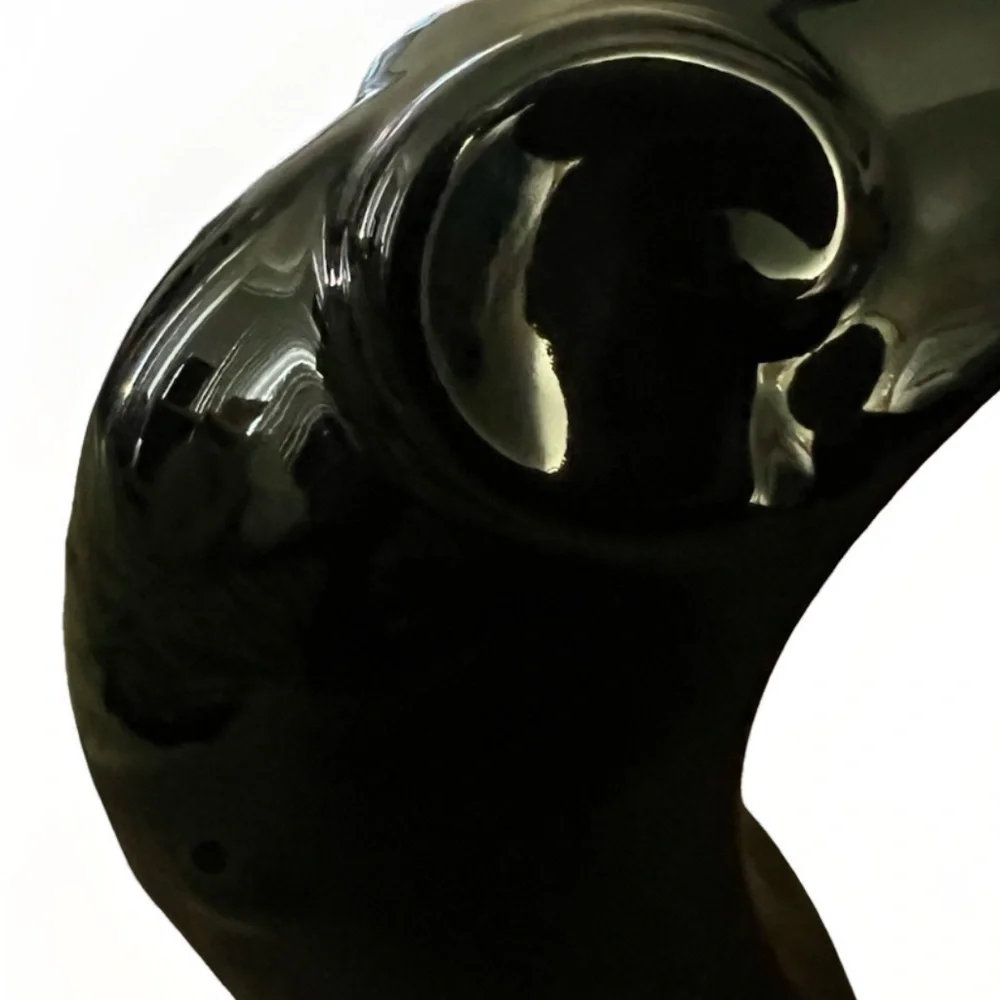 Elegant Black and Red Elephant Sculptures - Picture 3 of 11